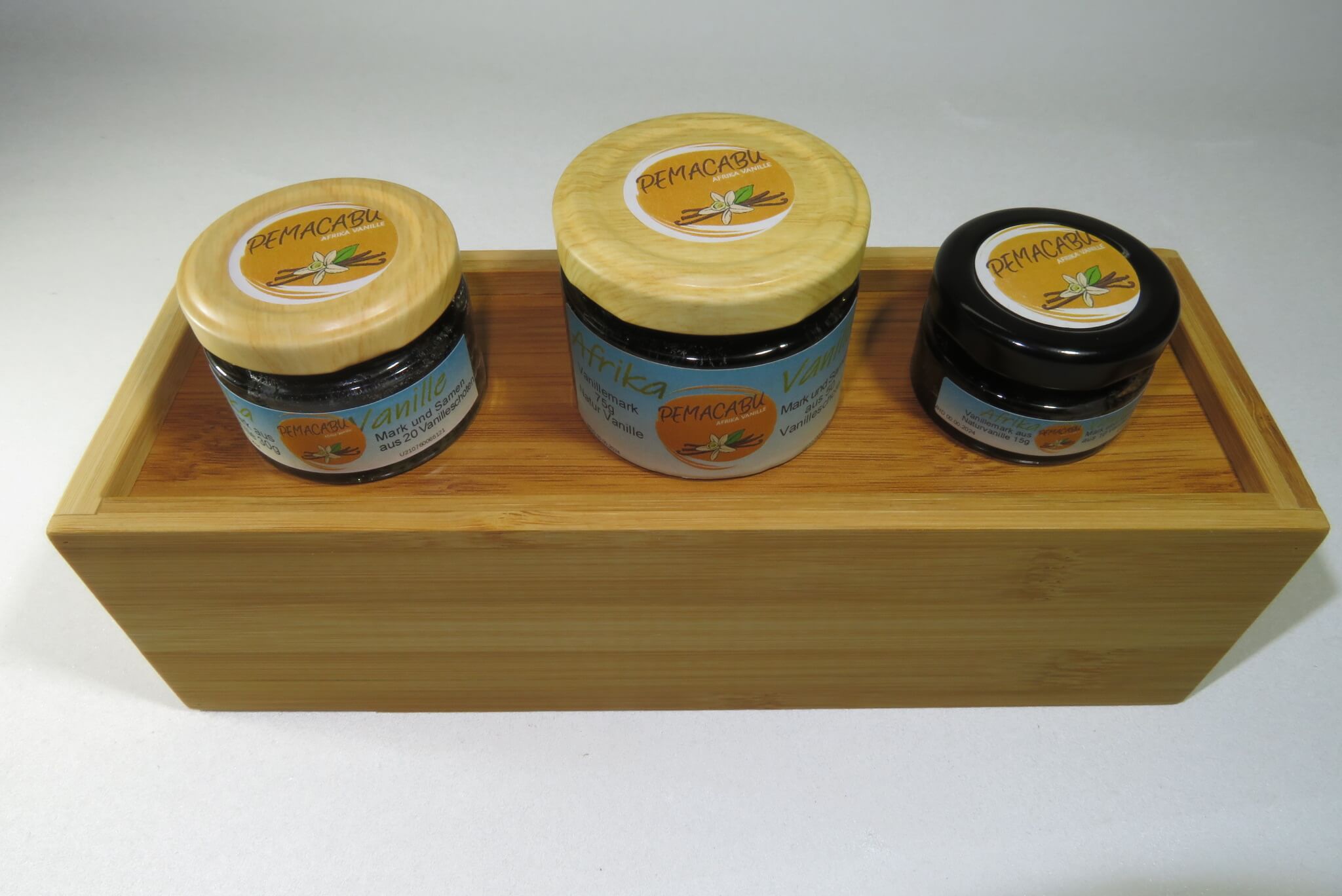 Vanilleprodukte in der Geschenkbox/ 10g Pulver/ 15g Mark/ 30ml Extrakt